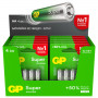 Батарейки КОМПЛЕКТ 4 шт., GP Super, AA (LR06, 15А), алкалиновые, пальчиковые, блистер