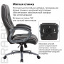 Кресло офисное BRABIX PREMIUM Strong HD-009, НАГРУЗКА до 200 кг, экокожа черная, ткань серая, 531945