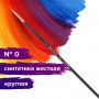 Кисть художественная профессиональная BRAUBERG ART CLASSIC, синтетика жесткая, круглая, № 0, длинная ручка, 200655