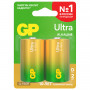 Батарейки GP Ultra, D (LR20, 13А), алкалиновые, комплект 2 шт., в блистере, 13AU-CR2