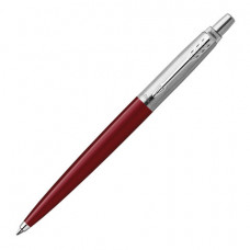 Ручка шариковая PARKER Jotter Plastic CT, корпус красный, детали из нержавеющей стали, синяя, R0033330