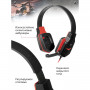 Наушники с микрофоном (гарнитура) DEFENDER Warhead G-320, проводные, 1,8 м, с оголовьем, черные с красным, 64033