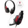 Наушники с микрофоном (гарнитура) DEFENDER Warhead G-320, проводные, 1,8 м, с оголовьем, черные с красным, 64033