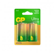 Батарейки GP Ultra, D (LR20, 13А), алкалиновые, комплект 2 шт., в блистере, 13AU-CR2