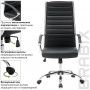 Кресло офисное BRABIX Style EX-528, экокожа, хром, черное, 531947