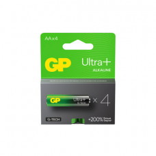 Батарейки КОМПЛЕКТ 4 шт., GP Ultra Plus, AA (LR06, 15А), алкалиновые, пальчиковые, блистер, 15AUP-2CR4