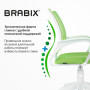 Кресло BRABIX Fly MG-396W, с подлокотниками, пластик белый, сетка, салатовое, 532403, MG-396W_532403