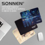 Коврик для мыши SONNEN BLACK, резина + ткань, 220х180х3 мм, 513309