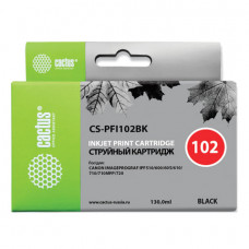 Картридж струйный CACTUS (CS-PFI102BK) для CANON iPF500/510/F600/605/650/700, черный, 130 мл
