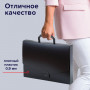 Папка-портфель пластиковая BRAUBERG Energy А4 (330х256х32 мм), без отделений, черная, 221202