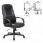 Кресло офисное BRABIX City EX-512, кожзаменитель черный, ткань черная, TW, 531407