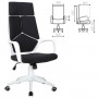 Кресло офисное BRABIX PREMIUM Prime EX-515, пластик белый, ткань, черное, 531812