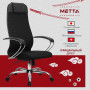 Кресло офисное МЕТТА К-27 хром, ткань, сиденье и спинка мягкие, черное