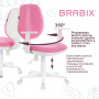 Кресло BRABIX Fancy MG-201W, с подлокотниками, пластик белый, розовое, 532409, MG-201W_532409