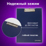 Папка-планшет BRAUBERG Contract, А4 (315х230 мм), с прижимом и крышкой, пластиковая, синяя, сверхпрочная, 1,5 мм, 223488